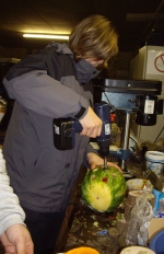 Melone bohren